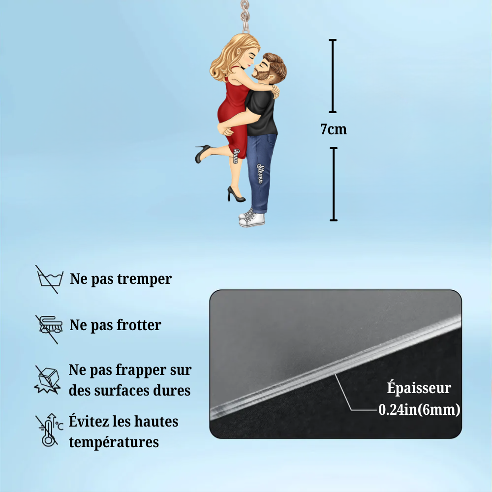 Porte-clés personnalisé pour couple